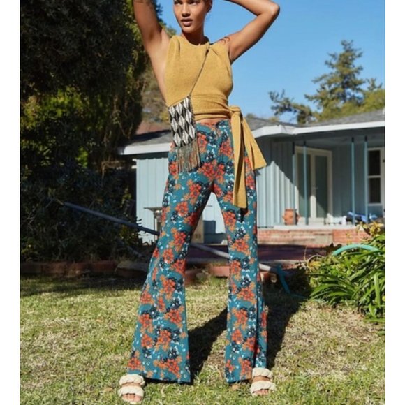 Free People Pants - NEW Size S Small Womens Free People Cant Take My Eyes Off You Floral Green Pants